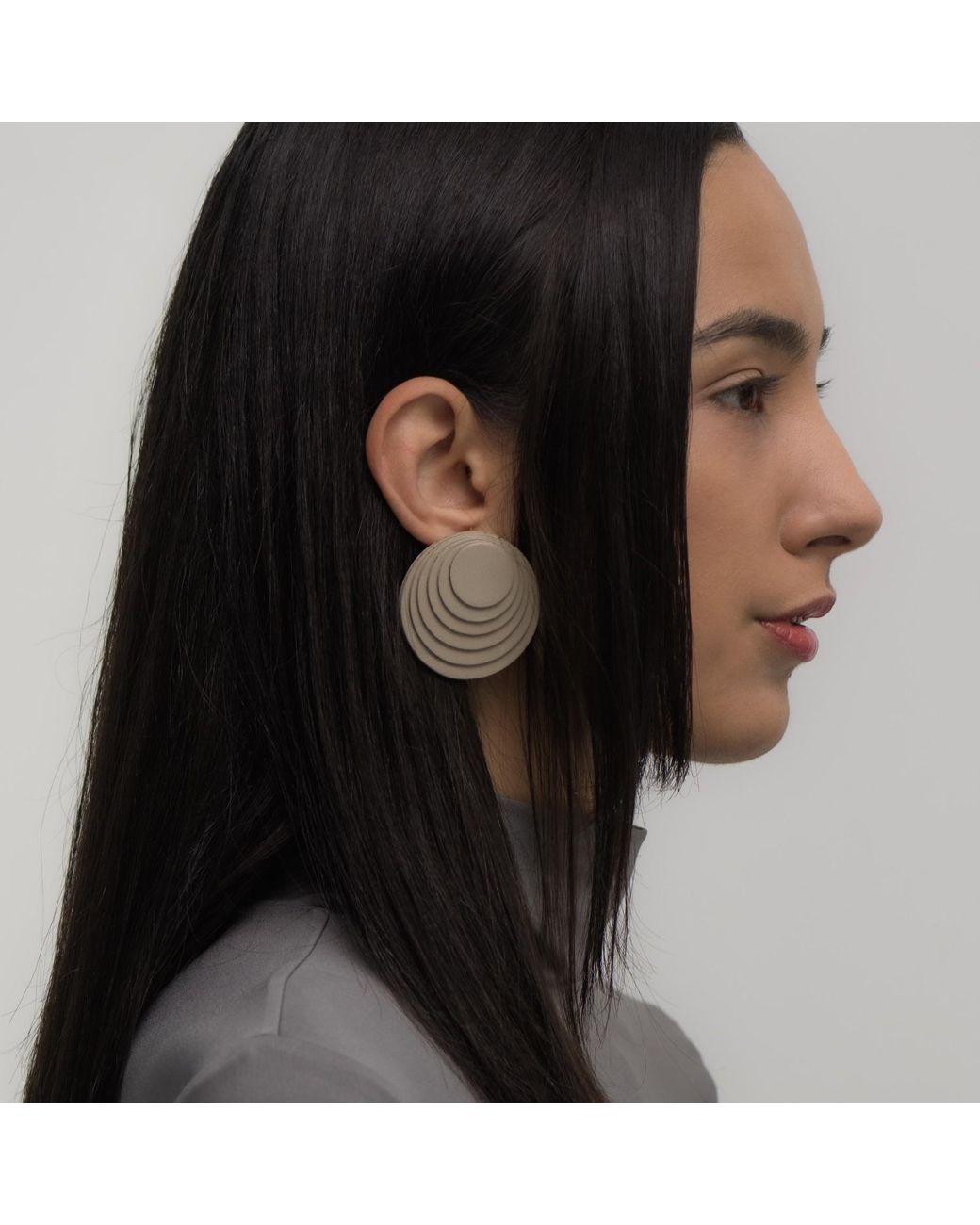 WAIWAI Black Neutrals Layered Leather Studs Taupe