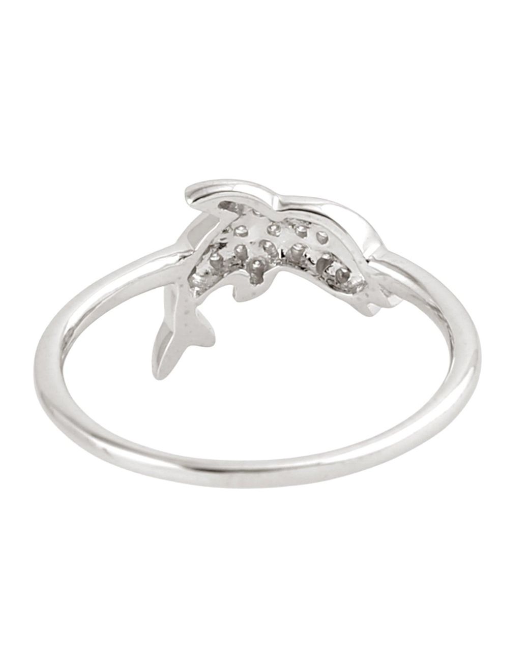 Artisan White Diamond Dolphin Motif Ring