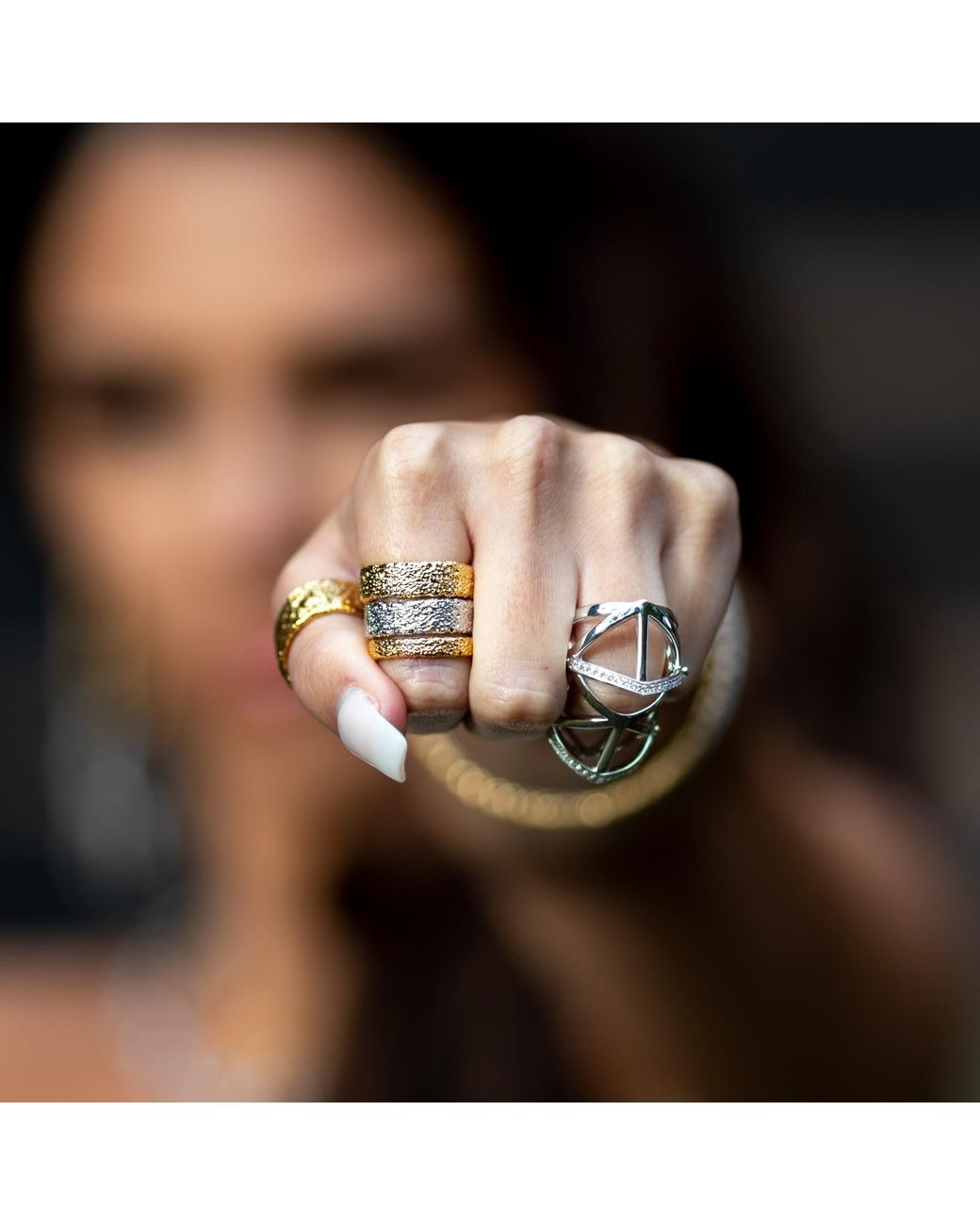 Lucy Quartermaine Metallic Middle Hula Ring