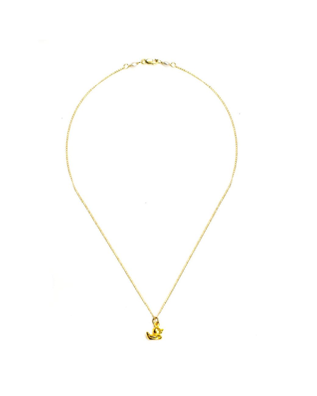 Lexi Jewelry Metallic Rubber Ducky Necklace