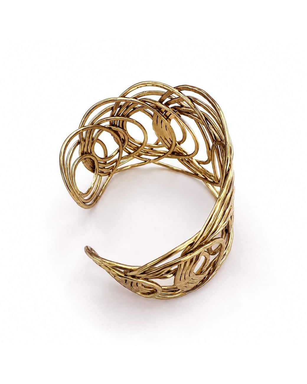Rare Matters Jewelry Metallic Organic Wire Statement Cuff Bracelet