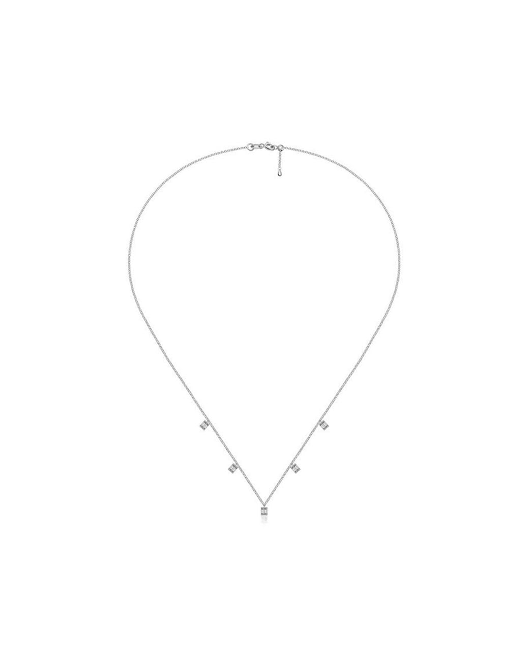 Genevieve Collection Metallic 18K Square Shape Diamond Necklace Choker