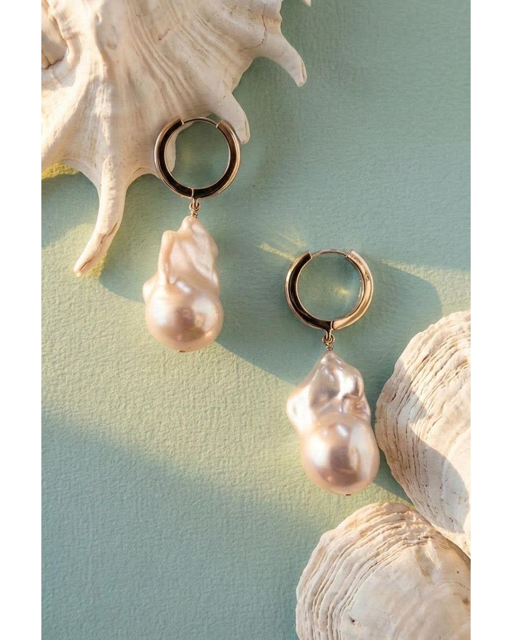 Astor & Orion White Baroque Pearl Huggies Sterling