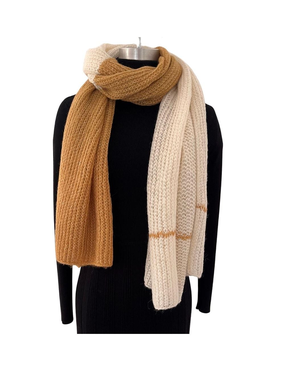 Heritagemoda Natural Golden And Handmade Soft Alpaca Scarf