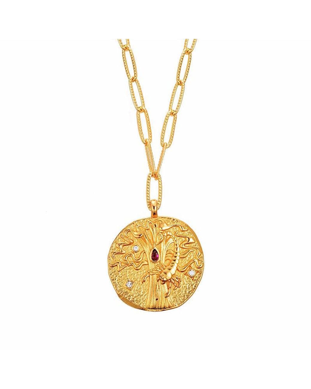 Aurozia Metallic Constellations Scorpio Double-Sided Coin Necklace