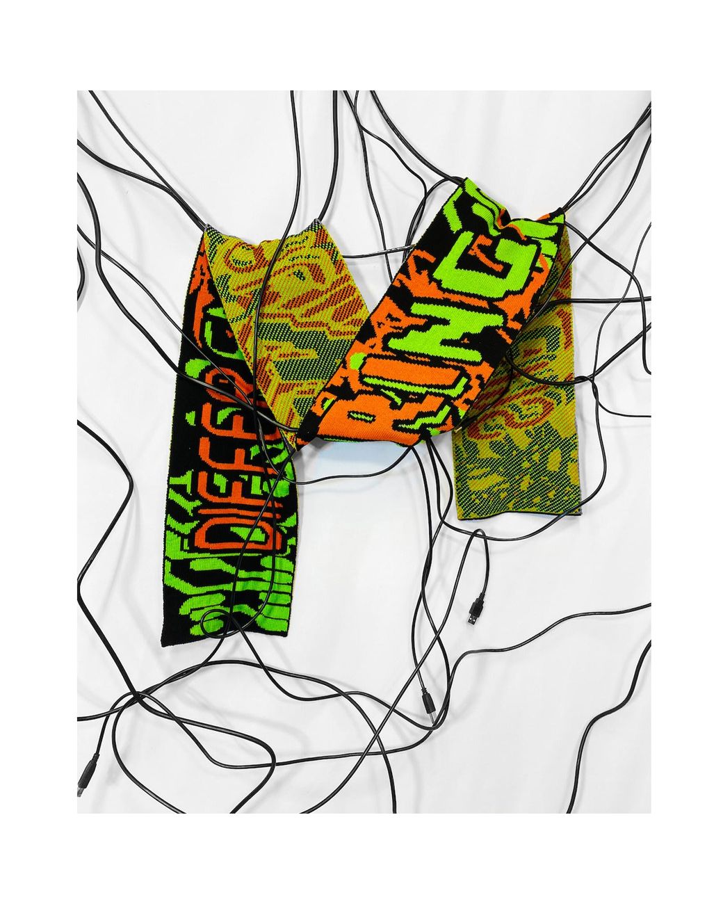 INGMARSON Green Odd Wiring Wool & Cashmere Scarf for men