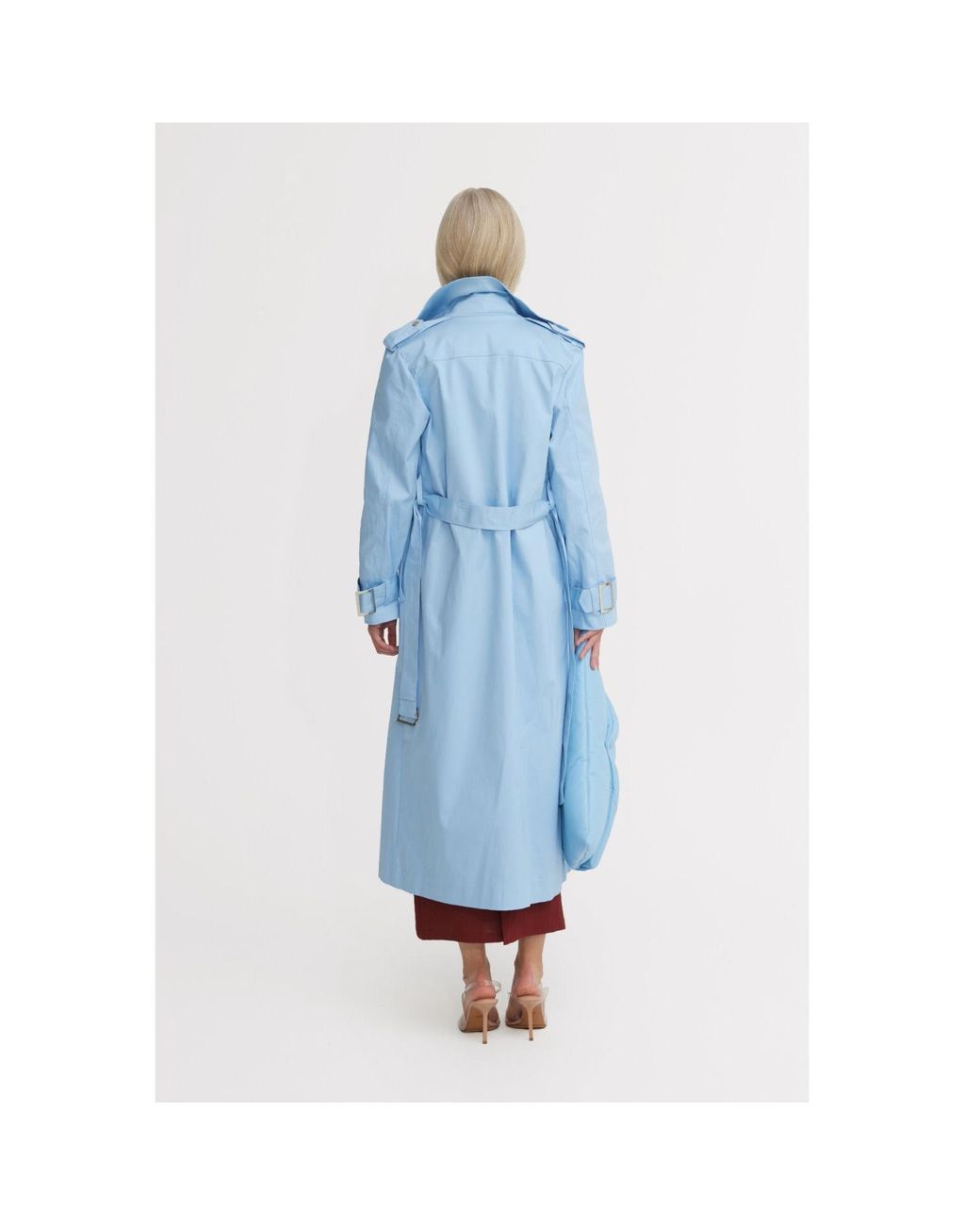 Julia Allert Blue Belted Classic Longline Trench Coat – Light