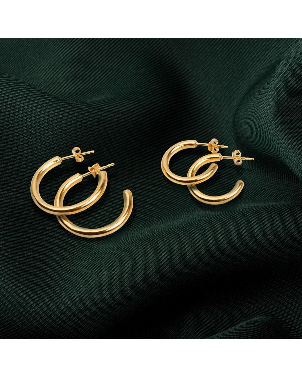 The Jewellery Store London Metallic Plain Open Hoops Stud Earrings