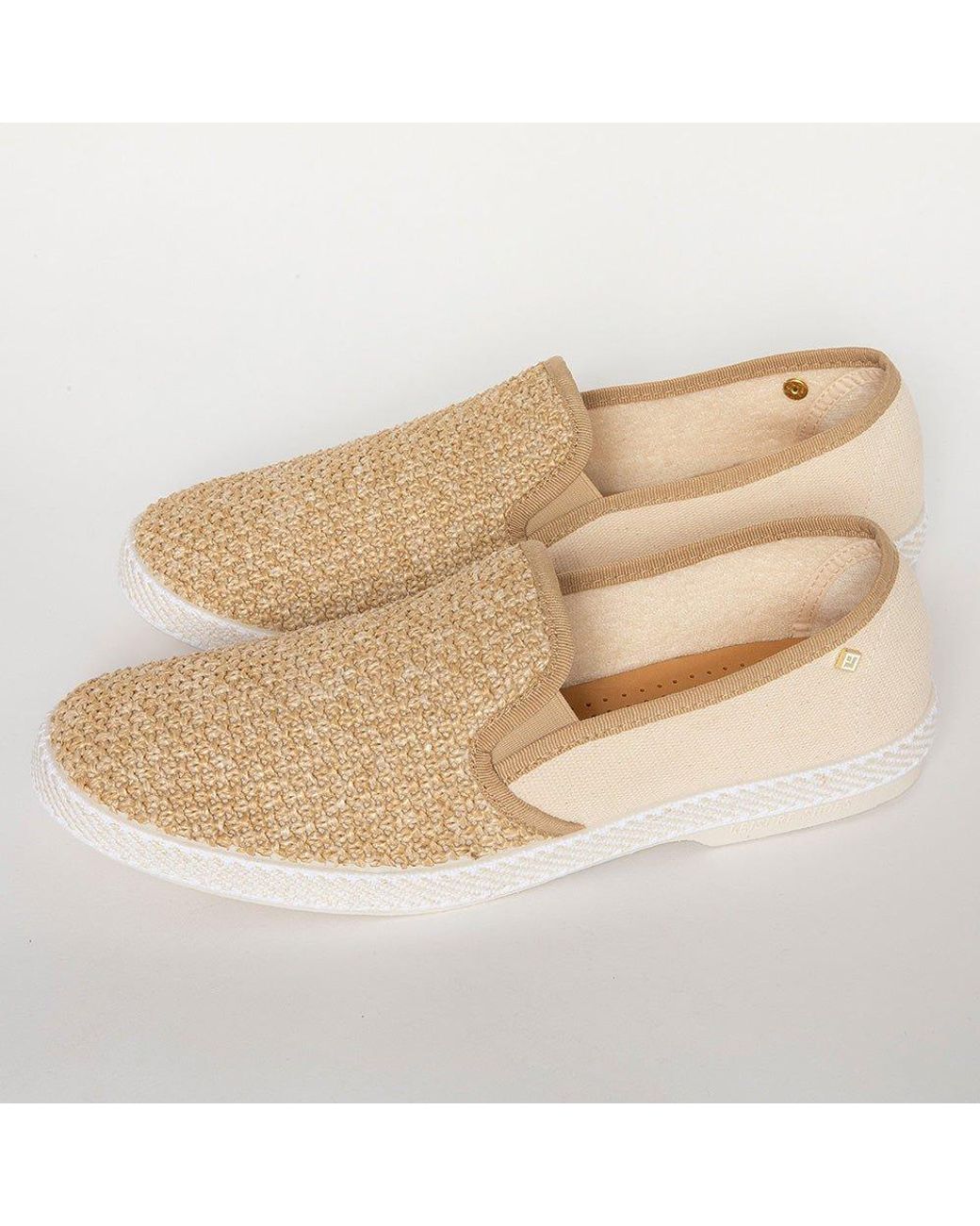 Rivieras White Classic Cotton Canvas & Raffia Slip-On Loafer