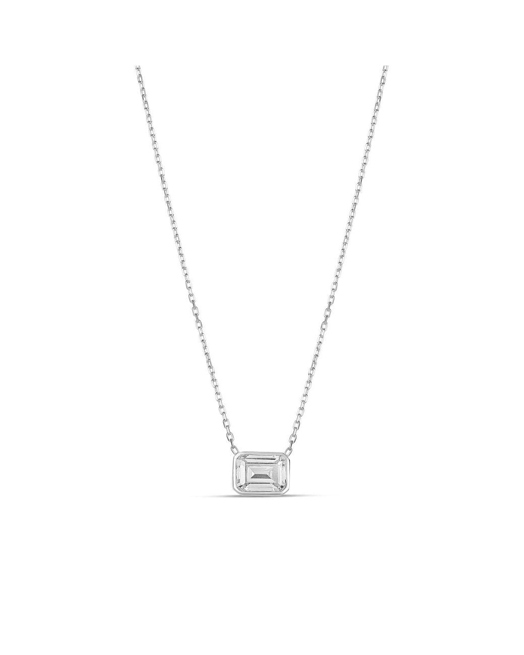 SHYMI Metallic Mini Bezel Solitaire Necklace