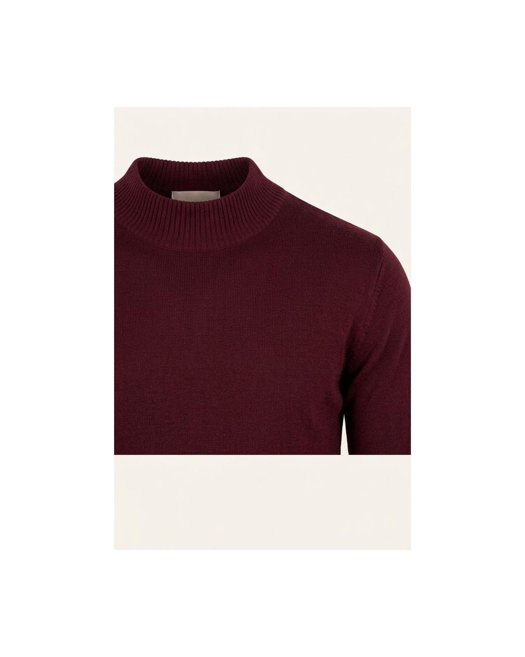 Ron Tomson Purple Mock Neck Relaxed Sweater for men