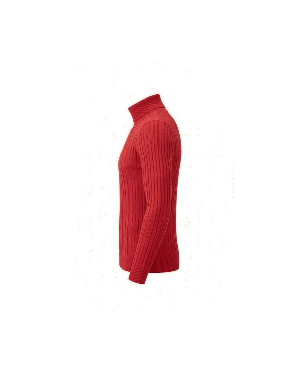 Ron Tomson Red Roll Neck Ribbed Sweater for men