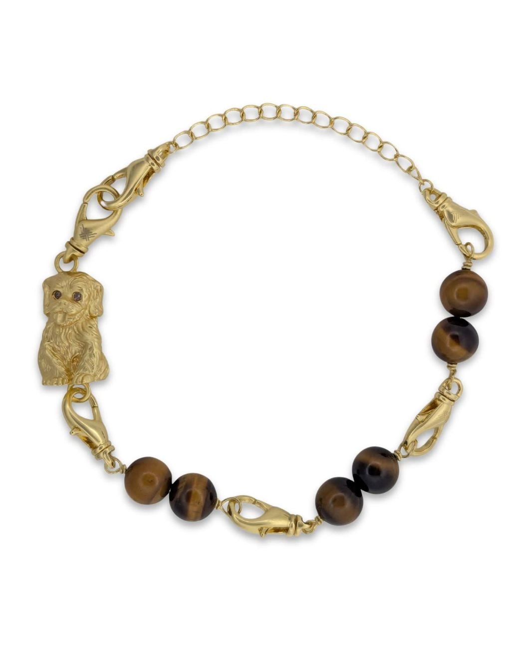 Frenvyrn Metallic Puppy Convertible Tiger's Eye Bracelet Bag Charm Medium for men