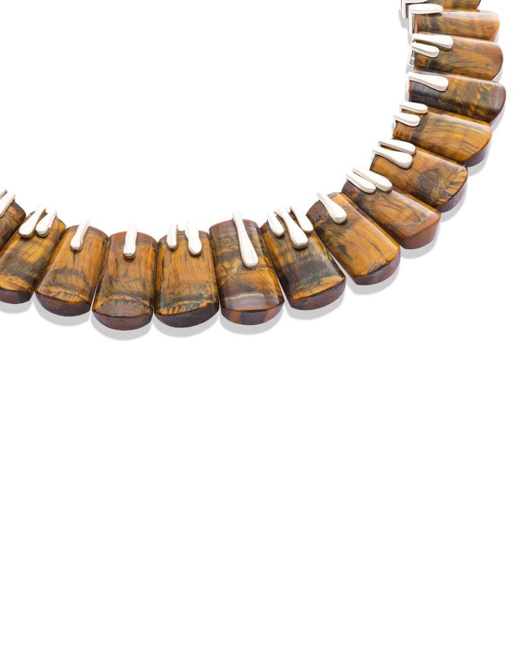 The Jewelz Metallic Wild Instinct – Tiger's Eye Fan Collar Necklace