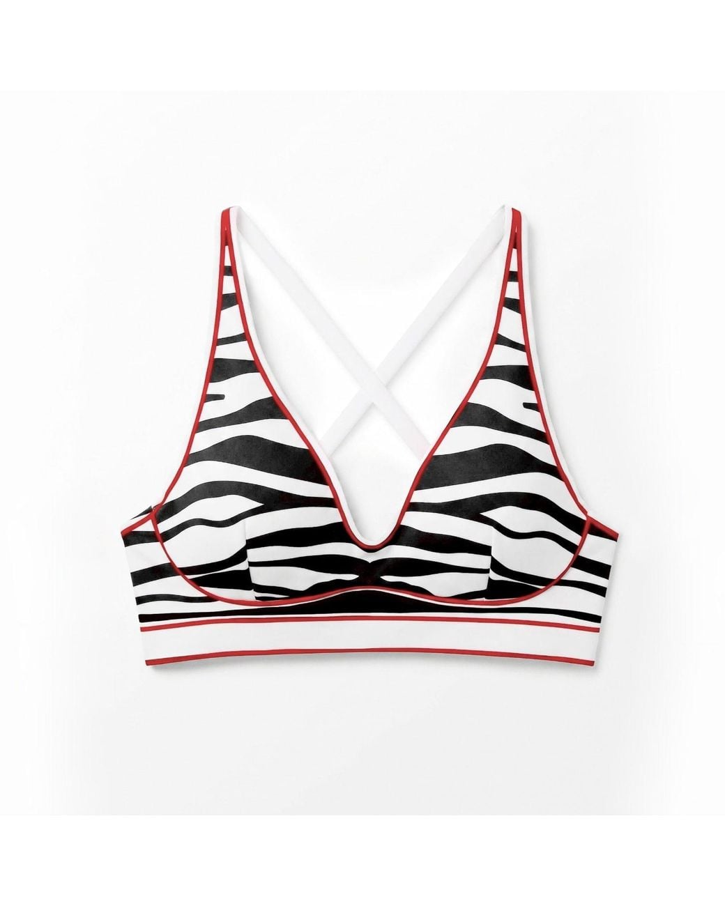Jessie Zhao New York Blue Zebra Stripe Sports Bra