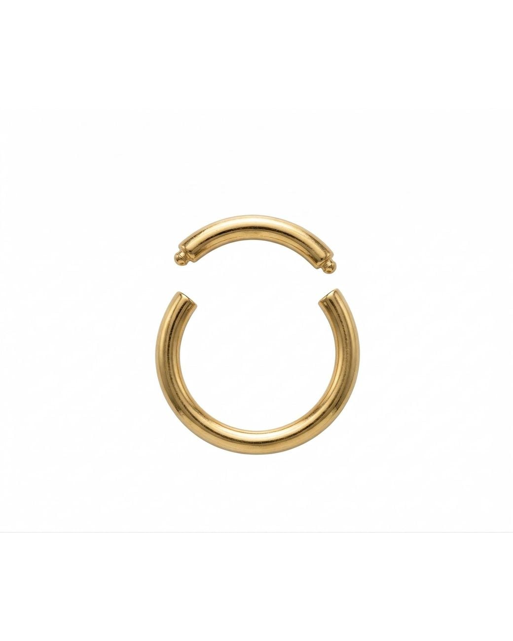 Zahav Jewelry Metallic 14K Solid Captive Segment Clicker Hoop