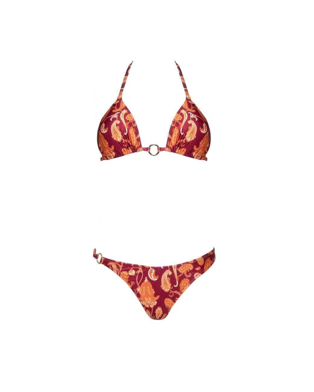 Forever Young the label Red Neutrals Bordeaux Paisley Bikini Set