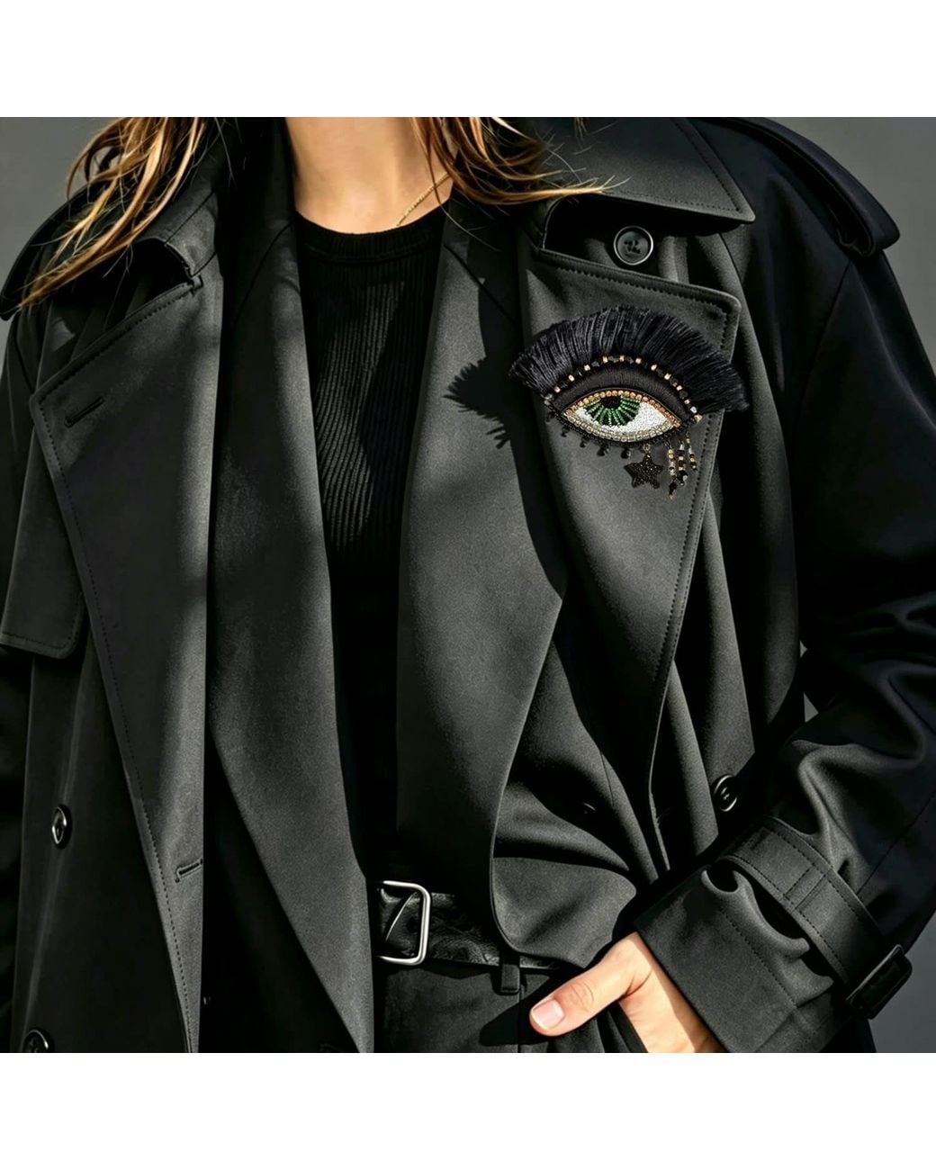 VETKA Black Eye Brooch With Fringe – Witch Charm