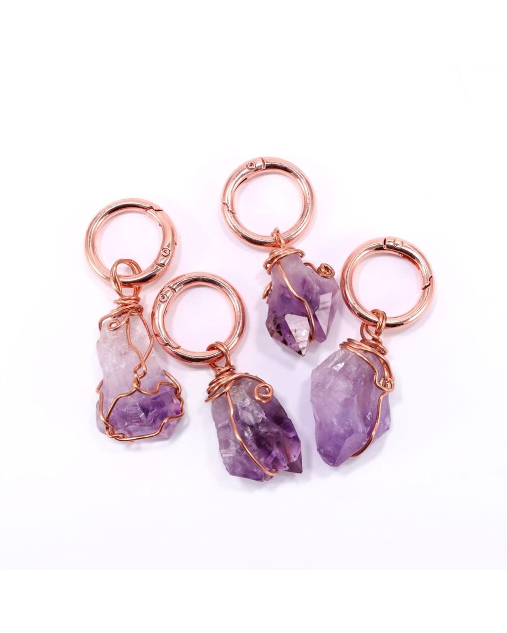 Mineralgems•Studio Purple Amethyst Crystal Bag Charm