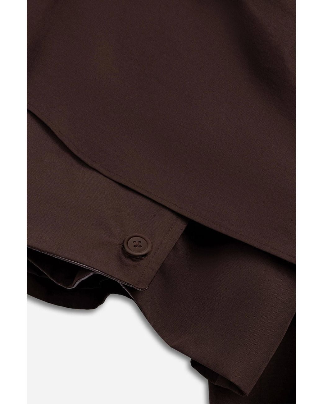 Nocturne Brown Shawl Detail Stand Collar Trench Coat
