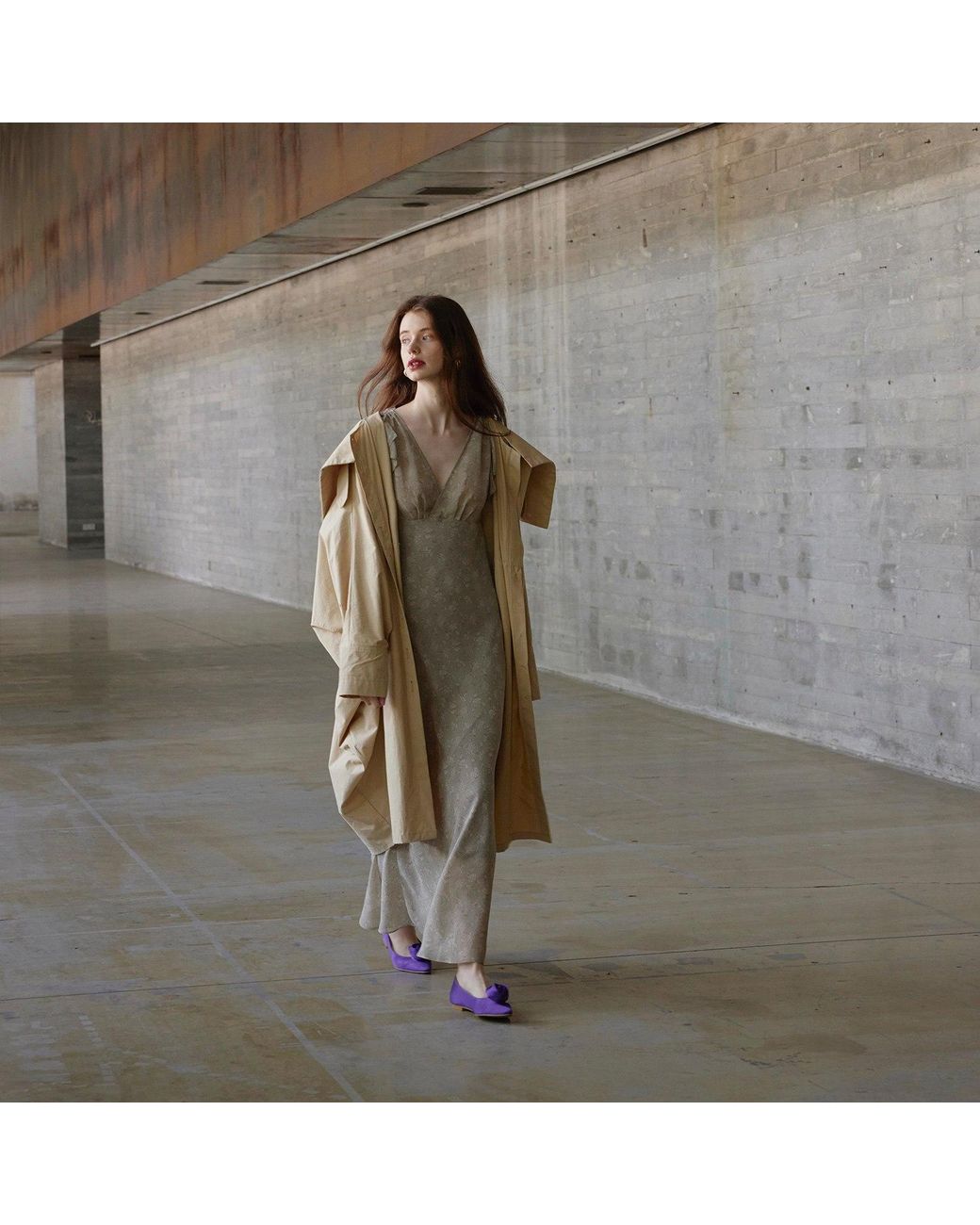 Belsize25 Natural Neutrals Wing Coat Oversized Cocoon-Shaped Trench Coat