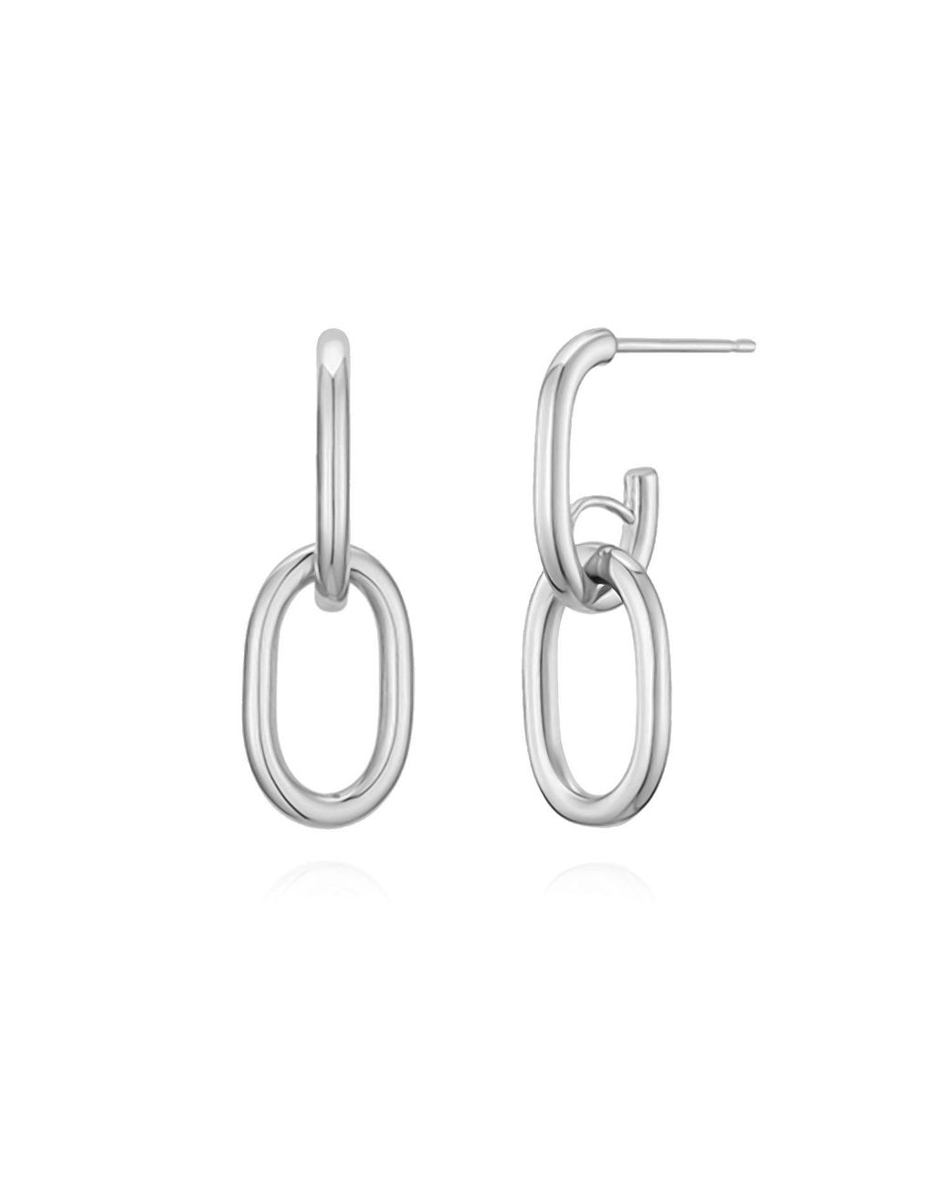 Cote Cache Metallic Oval Chain Link Drop Earrings