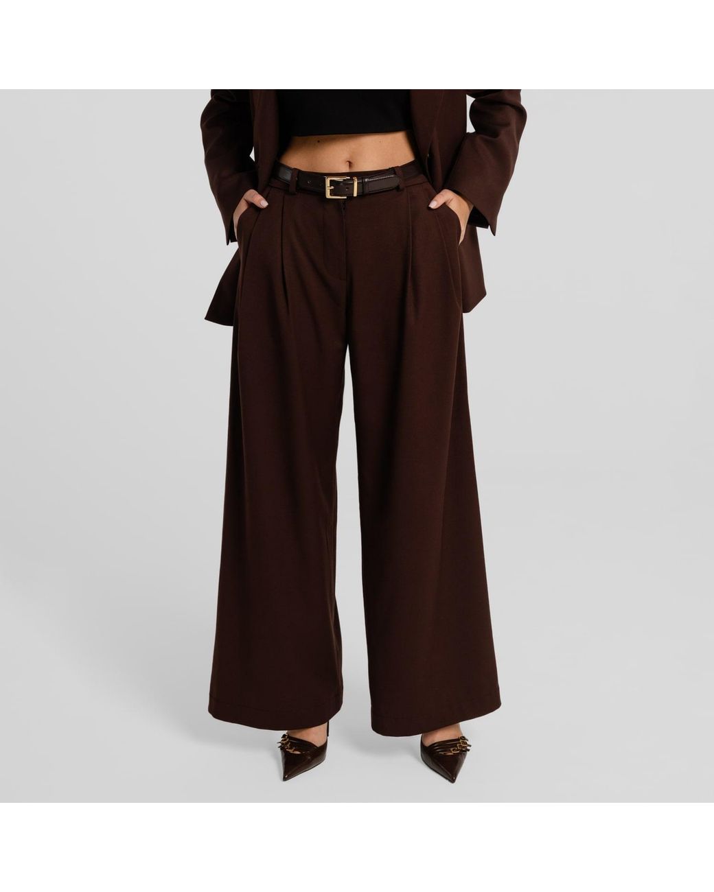 Mandragora Purple Straight Leg Trousers Estra