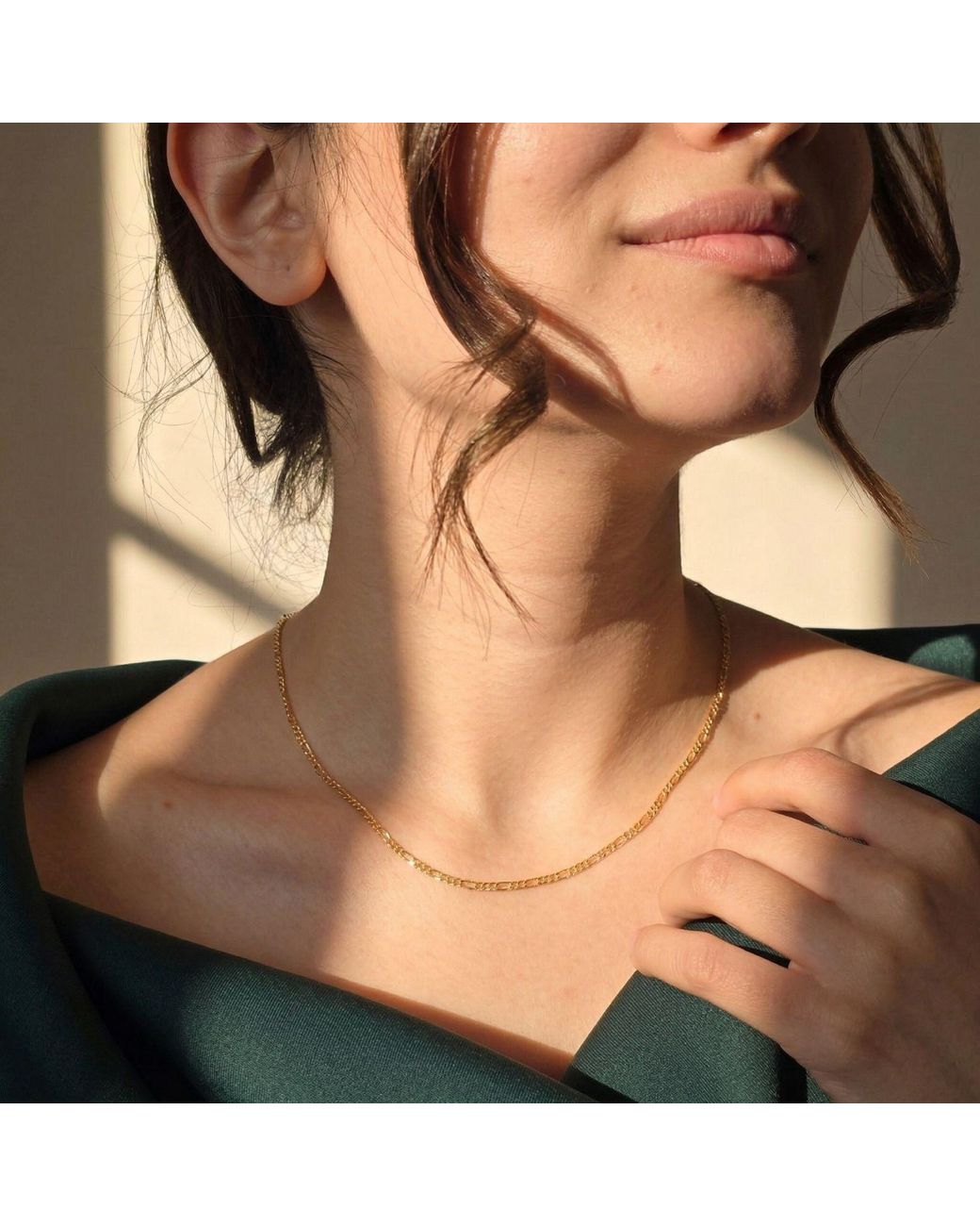 Sophelia Metallic Plated Figaro Chain Everyday Layering Necklace