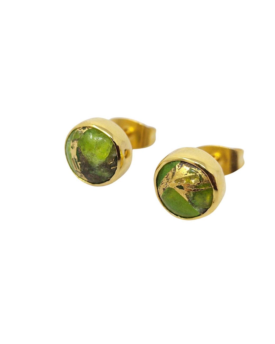 Sophelia Yellow Peridot August Birthstone Stud Mini Plated Earrings