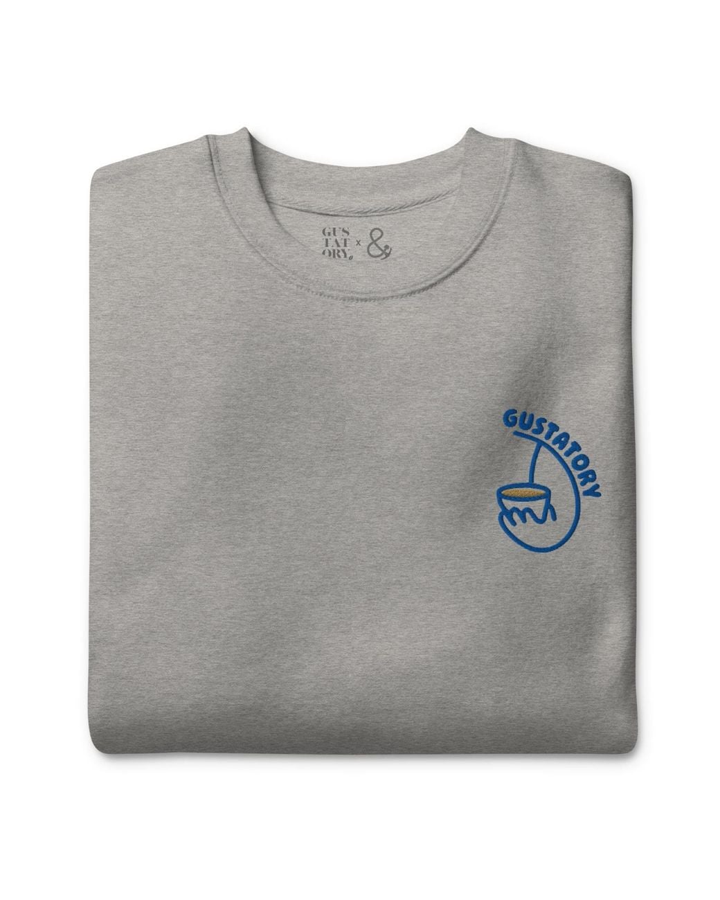 Anchor and Crew Gray Heather Gustatory Coffee Alchemist Cotton Blend Embroidered Sweatshirt for men