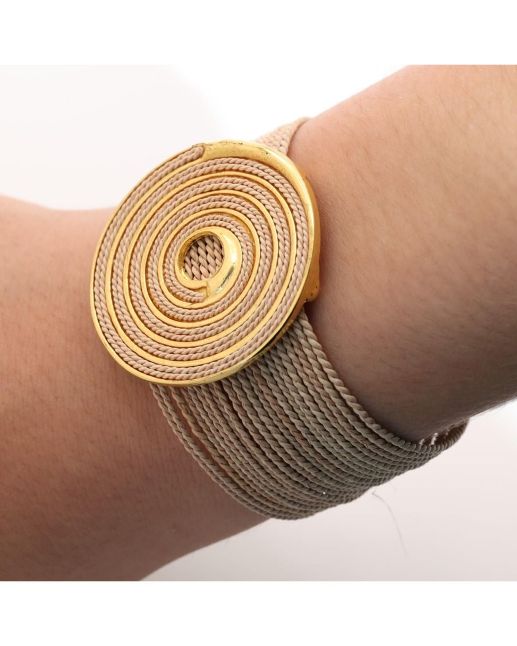 Nart Nature Making Art Metallic The Spiral Buriti Natural Fiber Bracelet