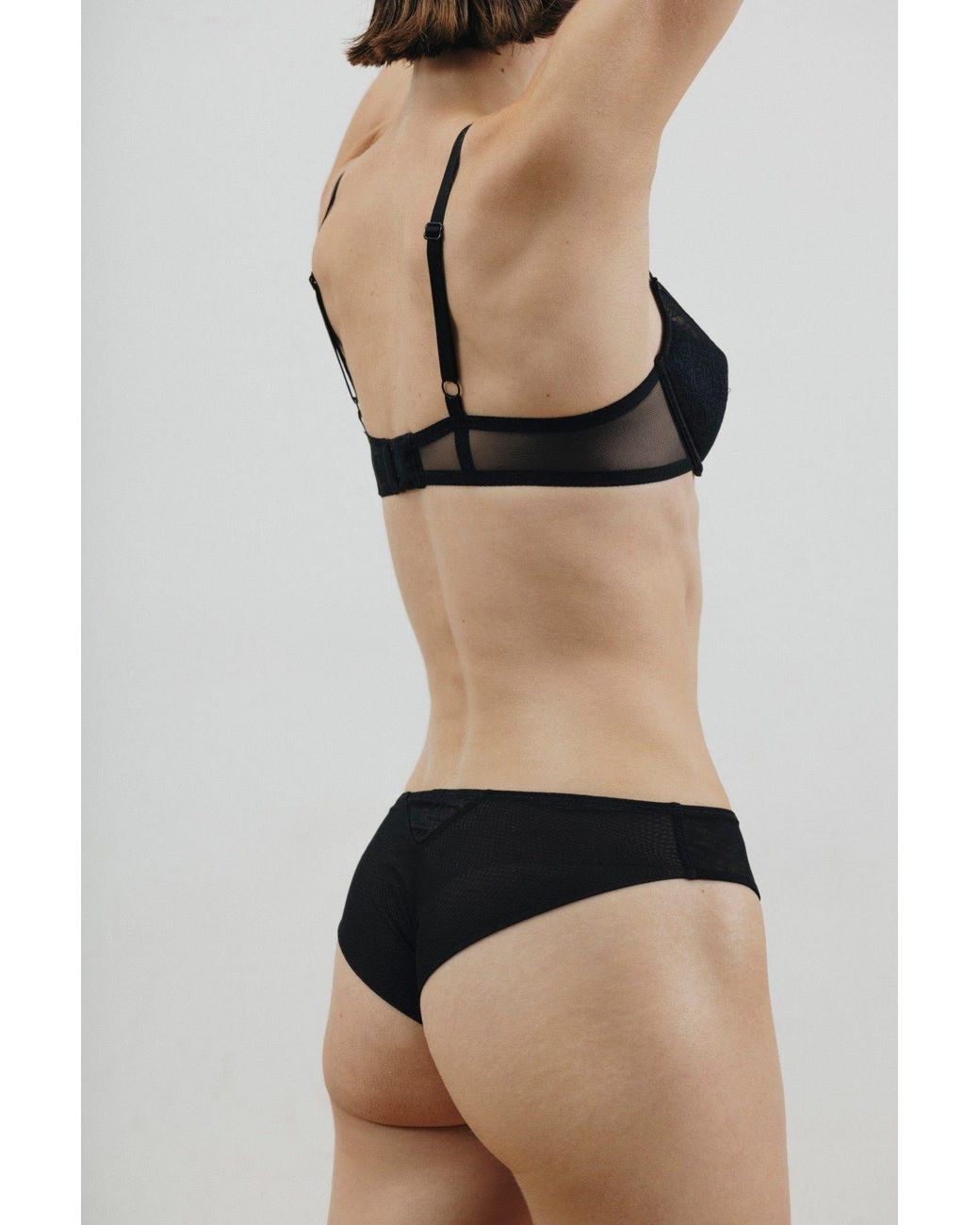 Verdant Intimates Black Rose Lace Demi Molded Bra