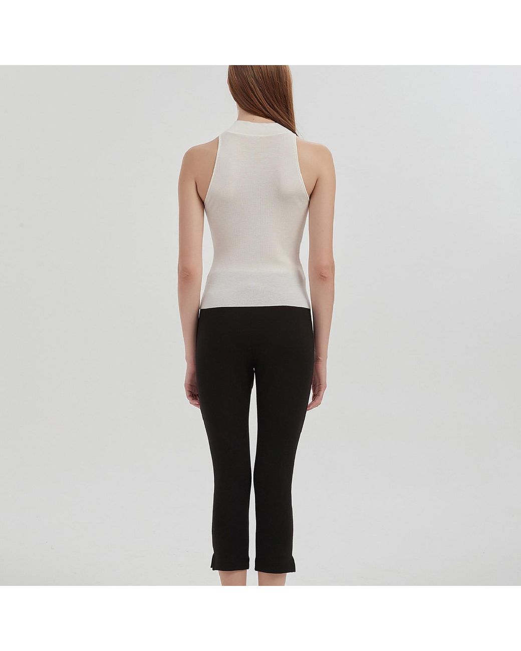 NUAJE NUAJE White May Halterneck Wool And Silk Knit Tank