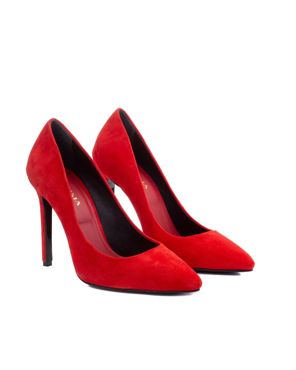 Ginissima Red Alice Stiletto Suede Leather Shoes