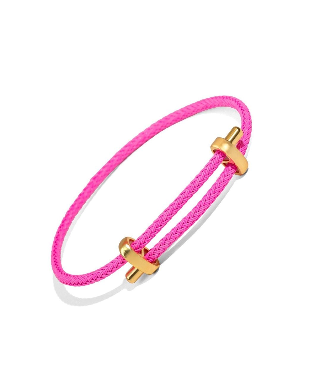 Ebru Jewelry Pink Neon Glow Adjustable Rope Bracelet
