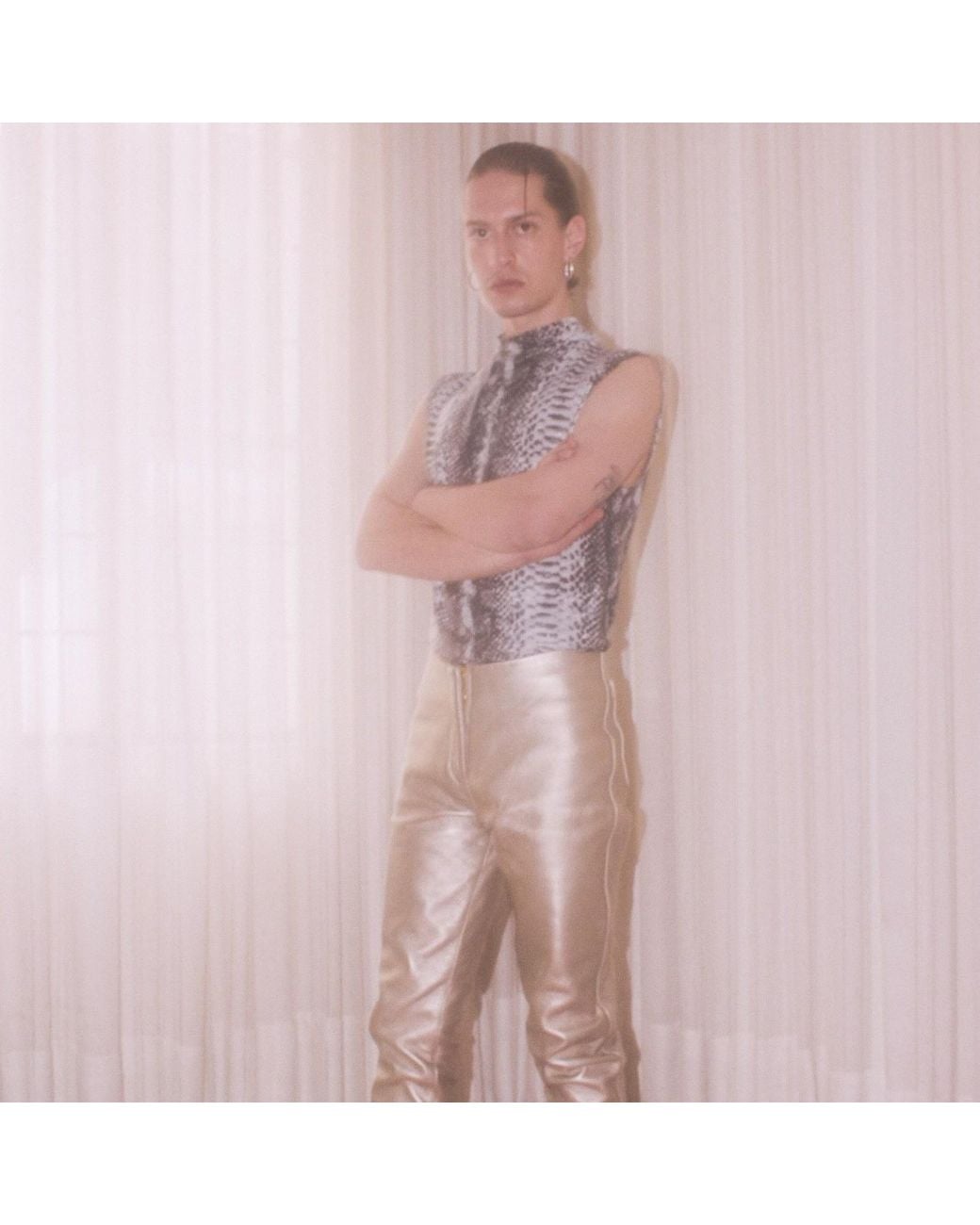 Paloma Lira Gray Python Top for men