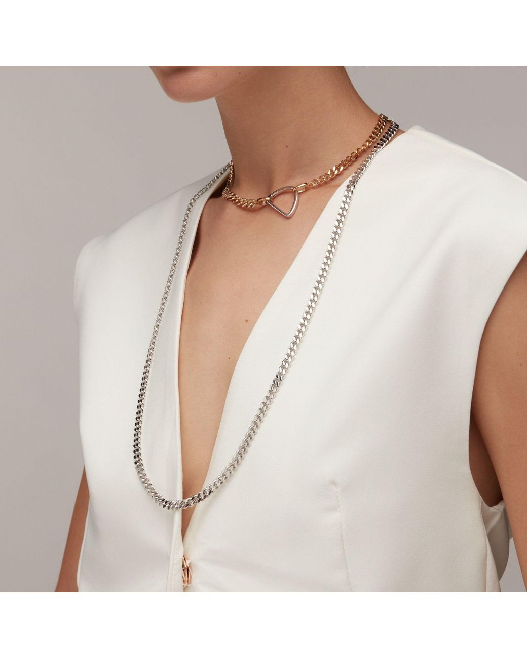 Onia Metallic Maxi Cuban Link Long Chain Waist Chain