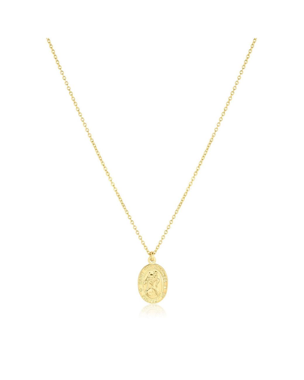 SET & STONES Metallic St. Christopher Charm Necklace