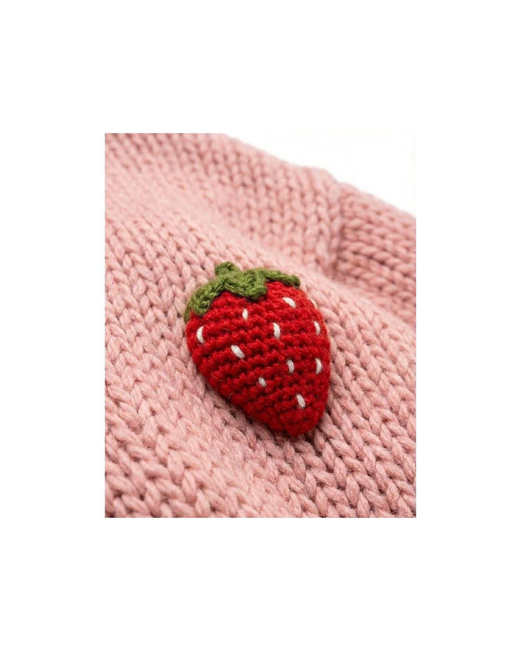 Ana Chic Red Trim Strawberry Handmade Knitted Cardigan