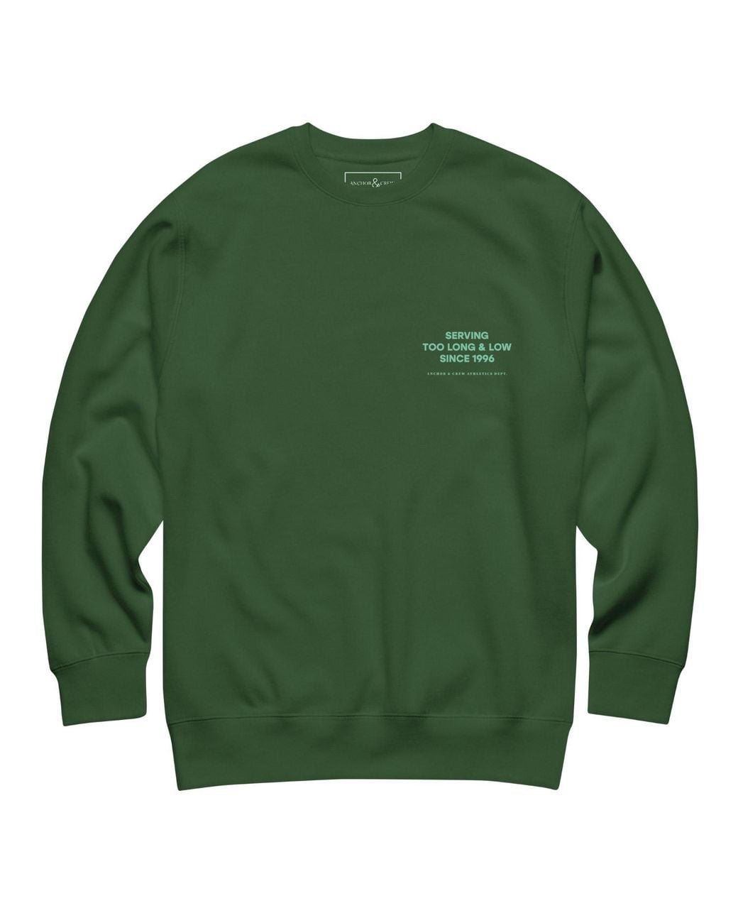 Anchor and Crew Green Forest Set Point Social Volleyball Club League Organic Cotton Sweatshirt for men