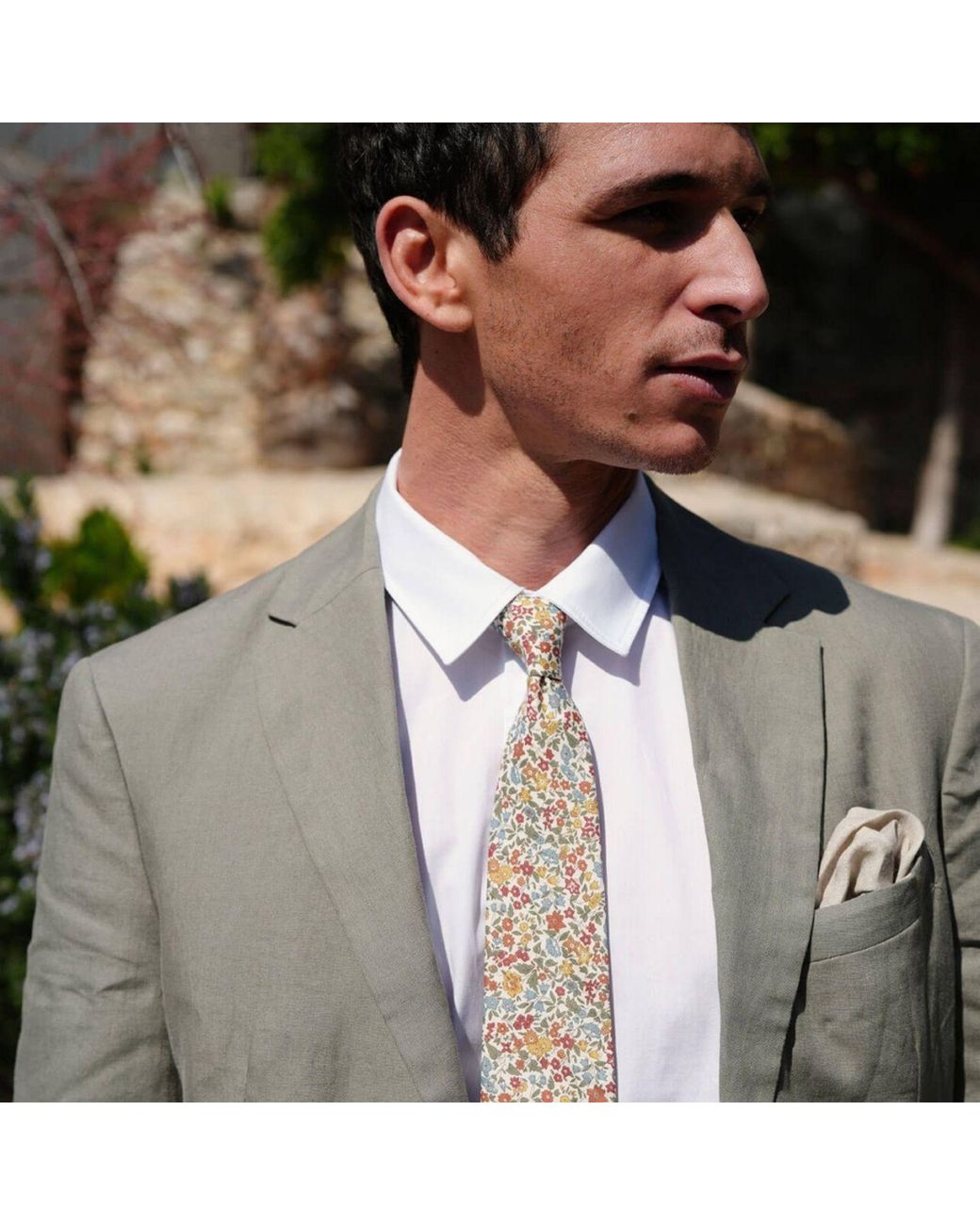 LE COLONEL Metallic Safran Liberty Ava Tie for men