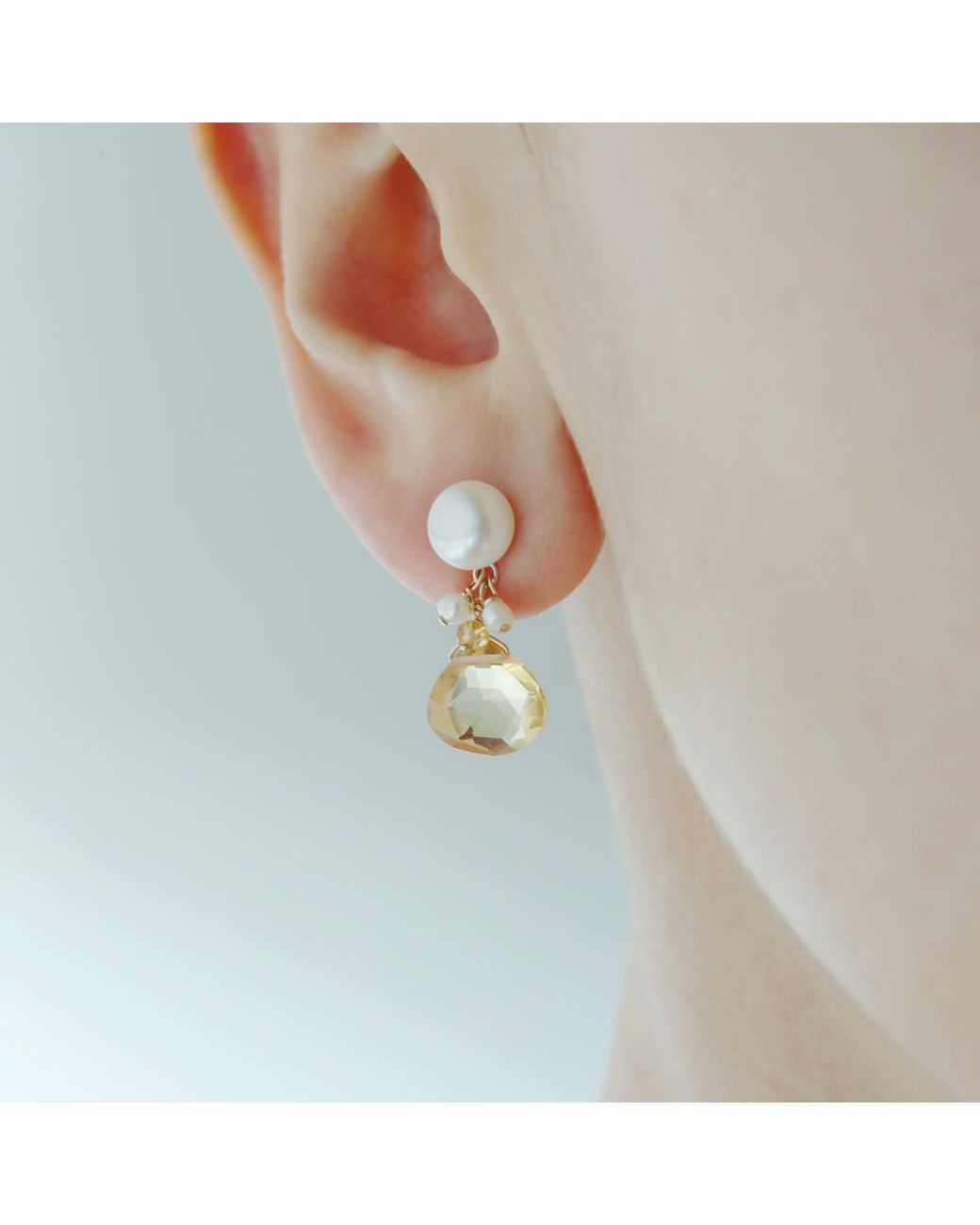 MOUNIR LONDON Metallic Citrine Drop Earrings