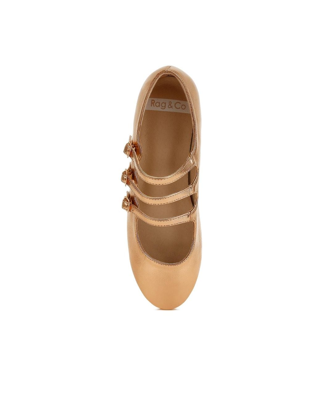 Rag & Co Natural Macarina Triple Strap Mary Jane Ballerinas