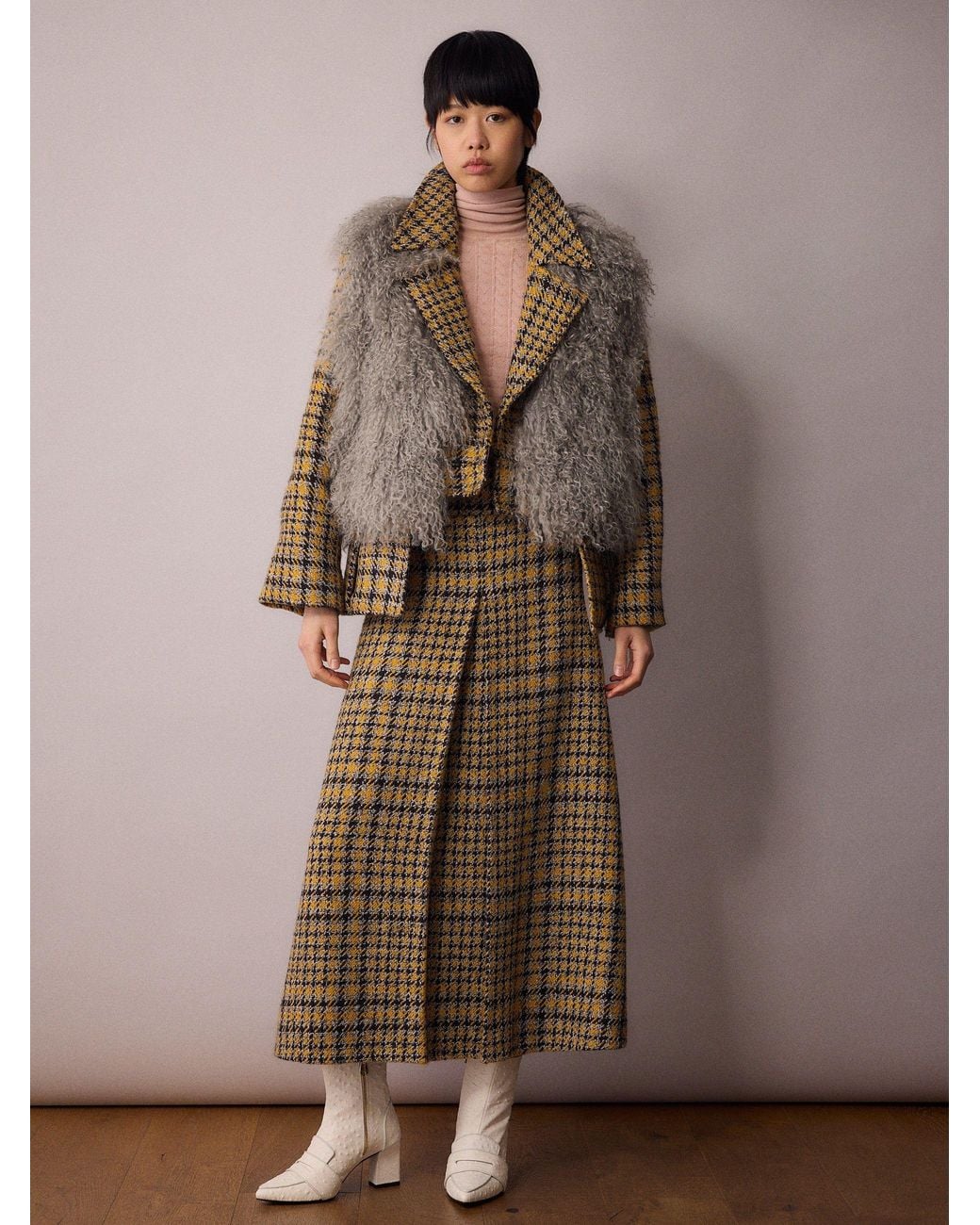 Amanda Thompson Couture Gray Colette Gilet Mongolian Sheepskin Fur