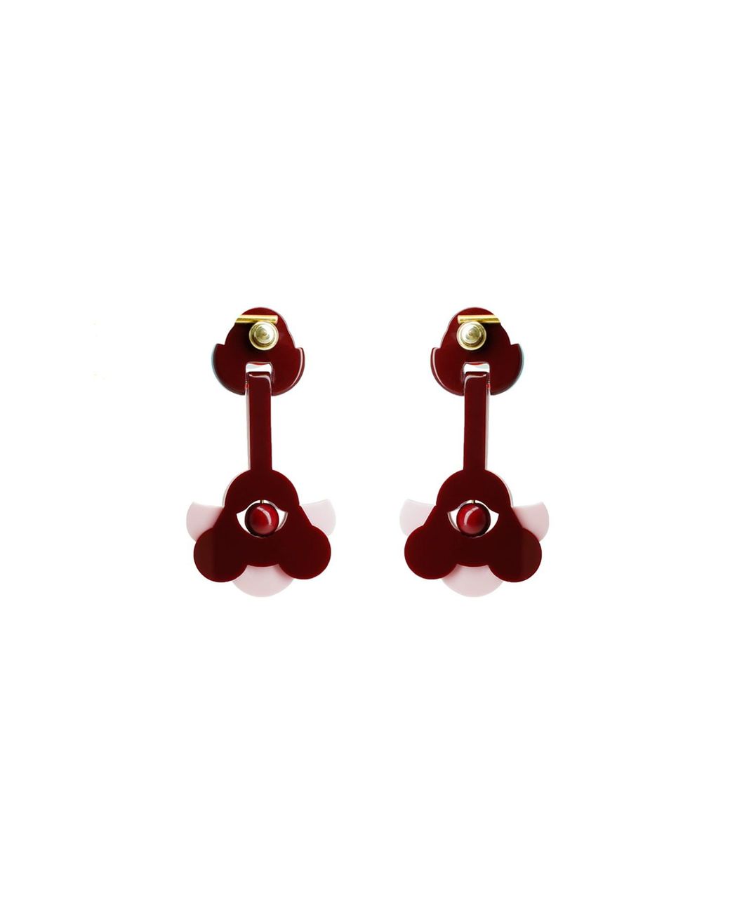 Gissa Bicalho Red Handmade Acrylic Earring Petunia