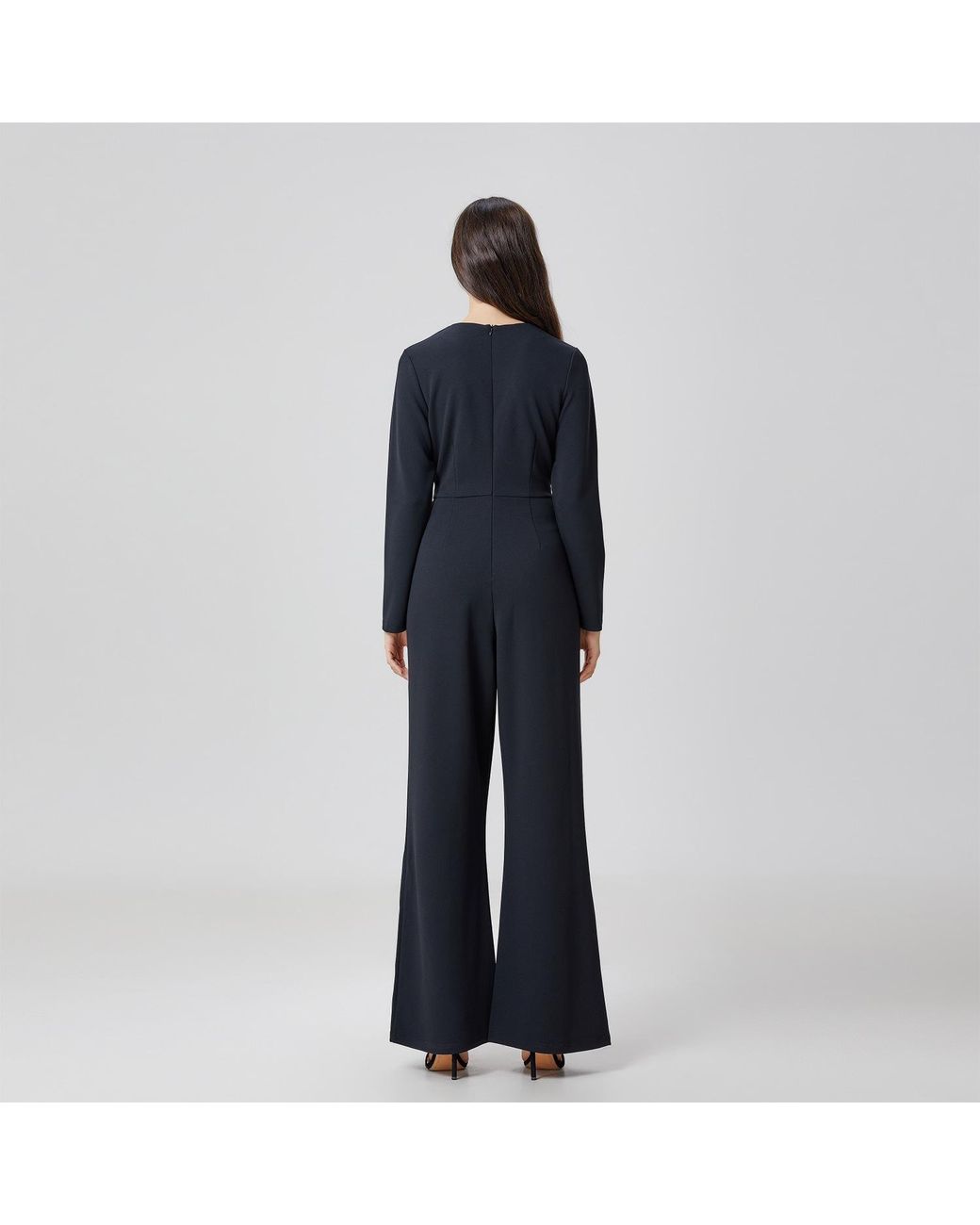 Smart and Joy Black V-Cleavage Jumpsuit