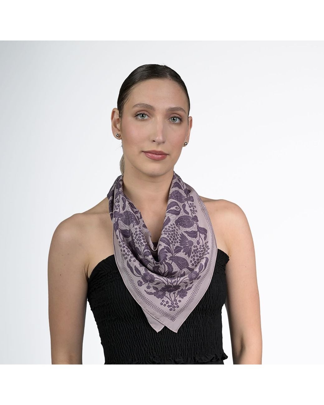 Silk&Soul Purple Bird Scarf