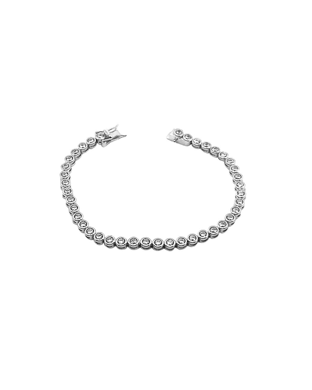 Spero London Metallic Sterling Circle Round Tennis Bracelet