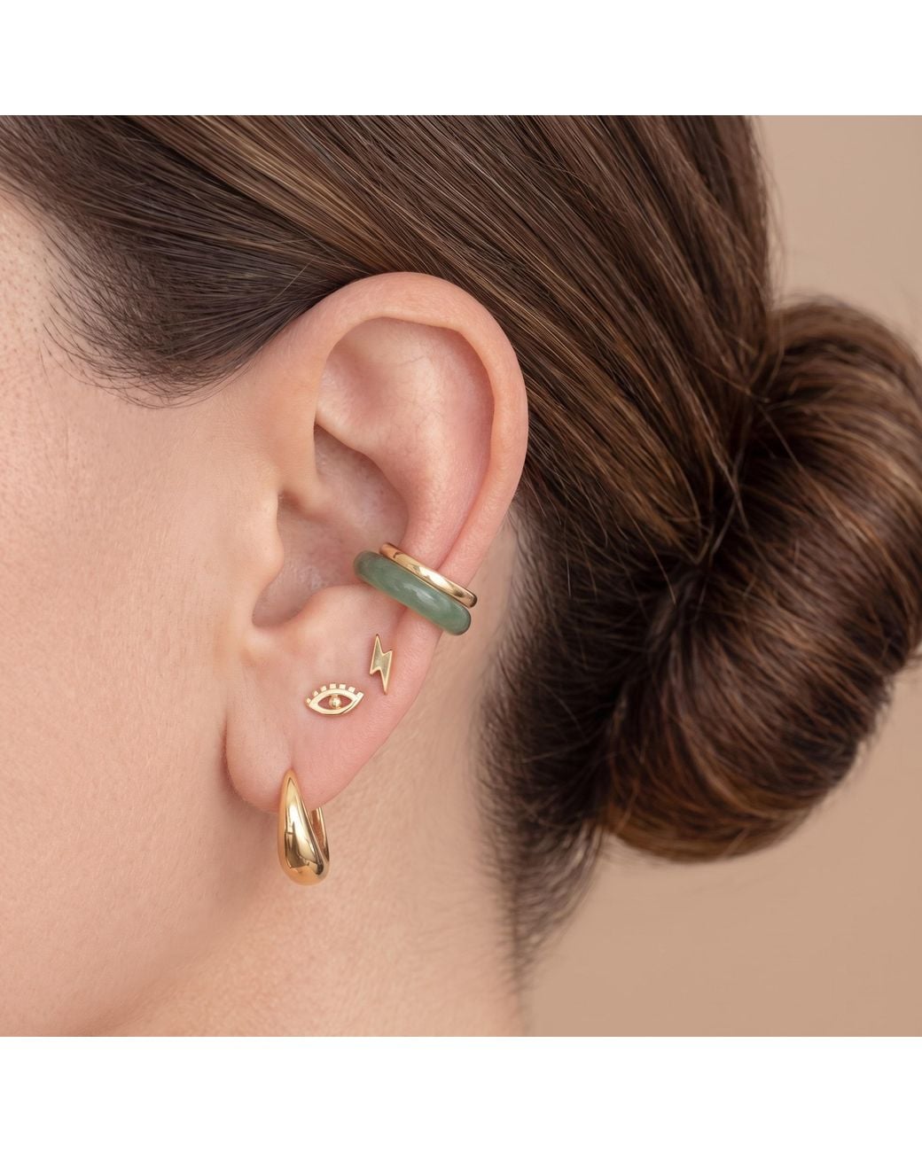 Kris Nations Metallic Tapered Huggie Hoop Earring