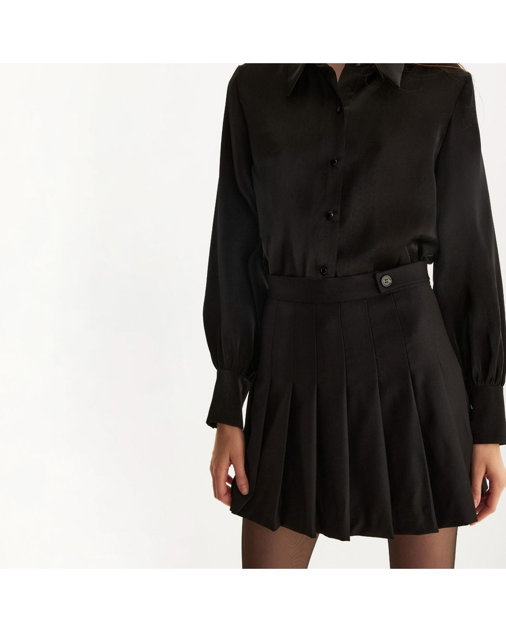Lita Couture Black Wool Blend Mini Skirt